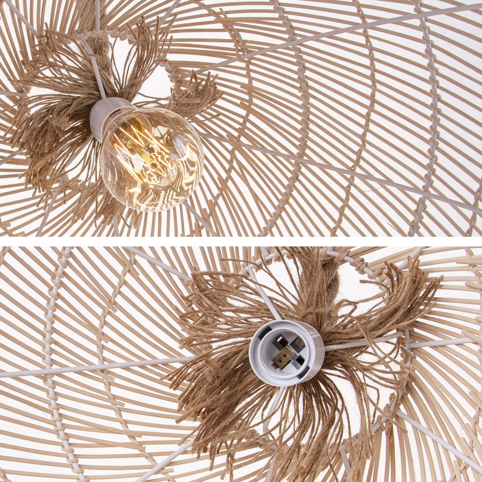 Nordic Rattan Hanging Light Shades Living Room Pendant Lamp Shade