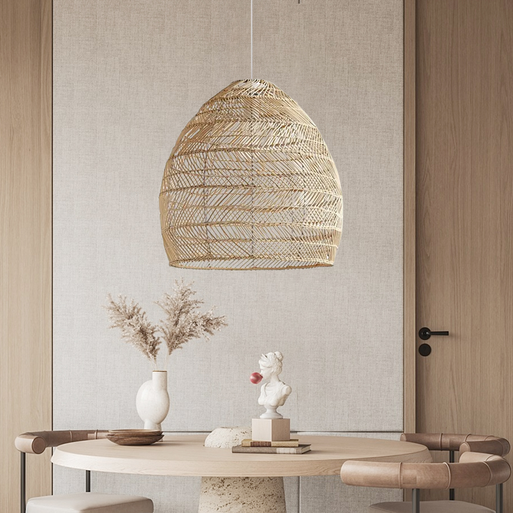 Minimalist Rattan Chandelier Kitchen Island Living Room Decorative Lamp