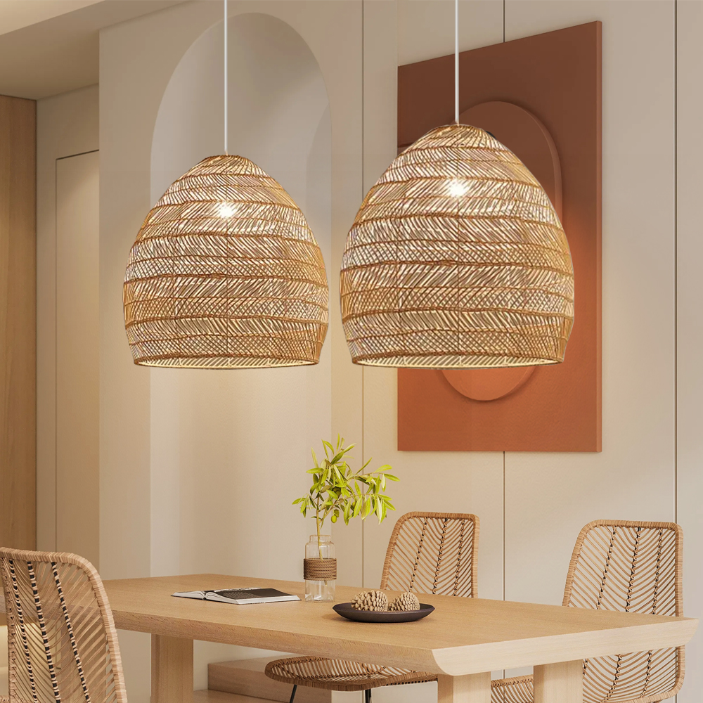 Minimalist Rattan Chandelier Kitchen Island Living Room Decorative Lamp