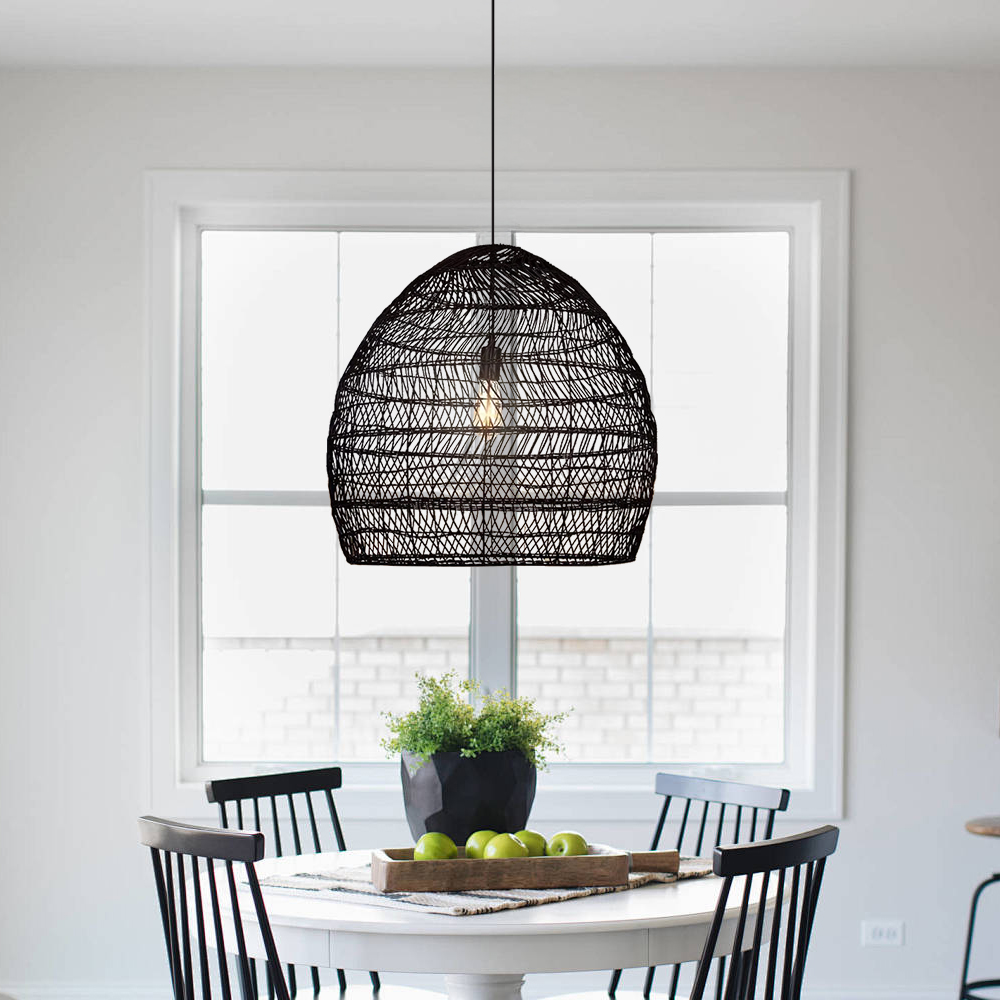 Minimalist Rattan Chandelier Kitchen Island Living Room Decorative Lamp