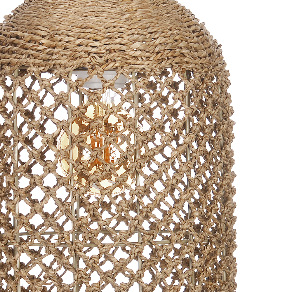 Wabi-sabi Style Rattan Hollow Bottle Pendant Light Restaurant Farmhouse Chandelier