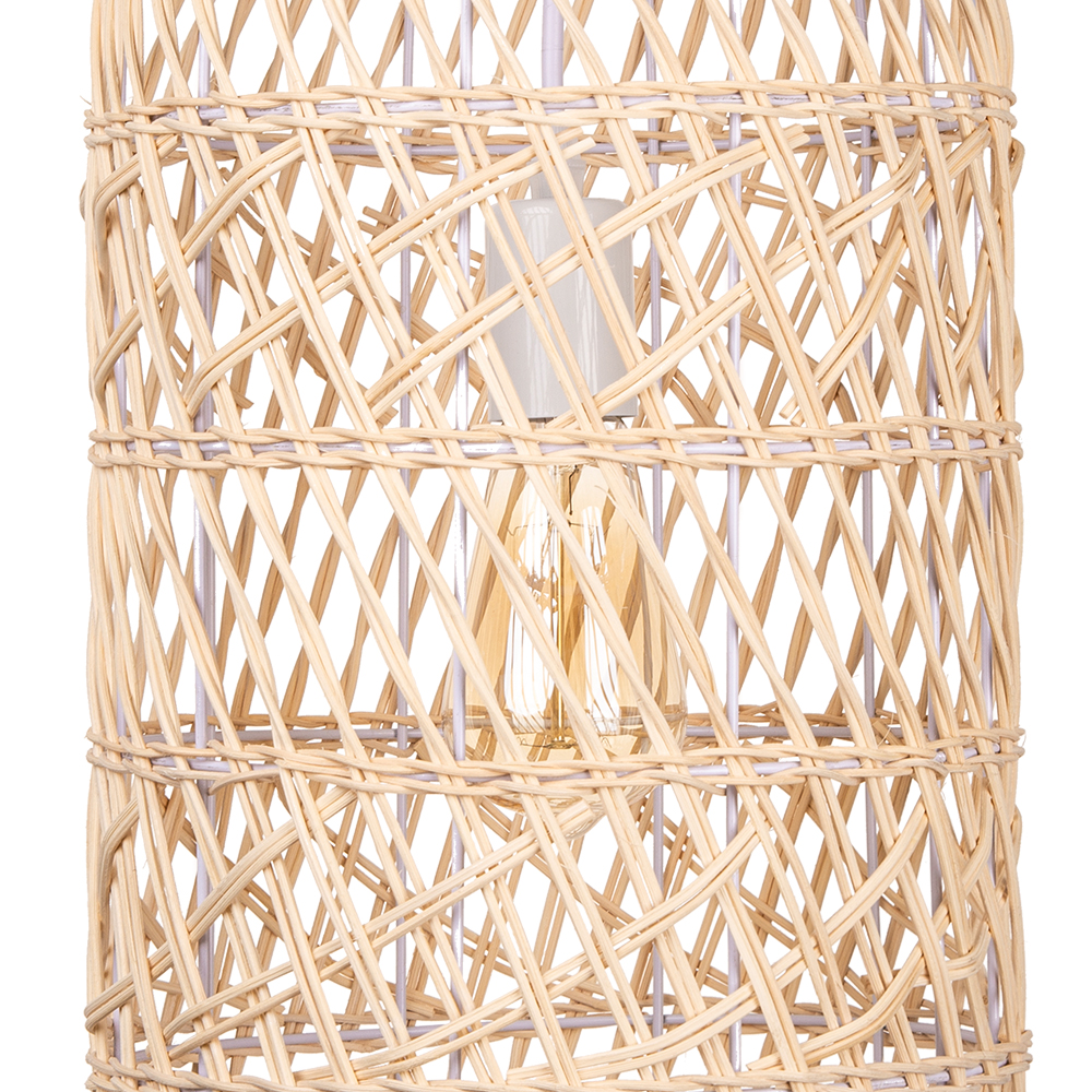 Japanese  Natural Hand-wove Rattan Oval Pendant Light Dining Room Chandelier