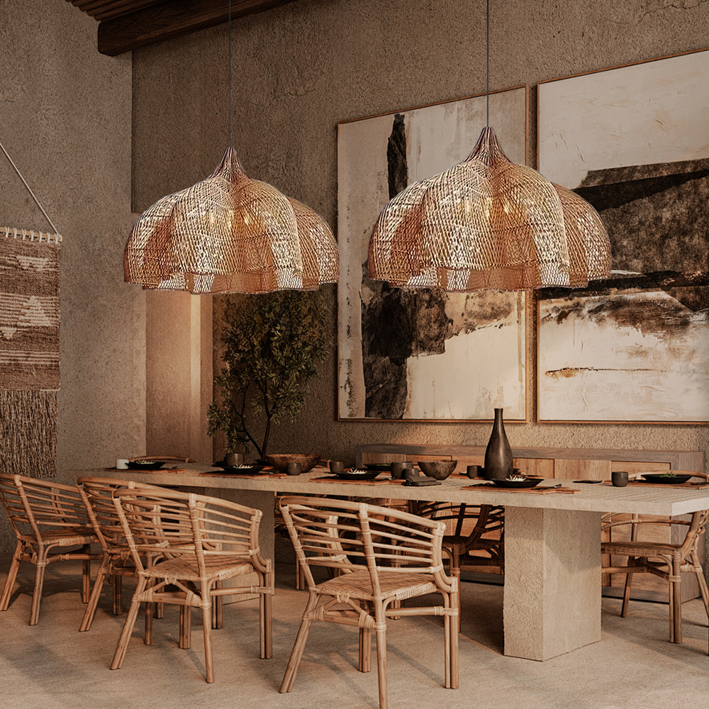 Rattan Novelty Pendant Lights Wicker Pendant Shade