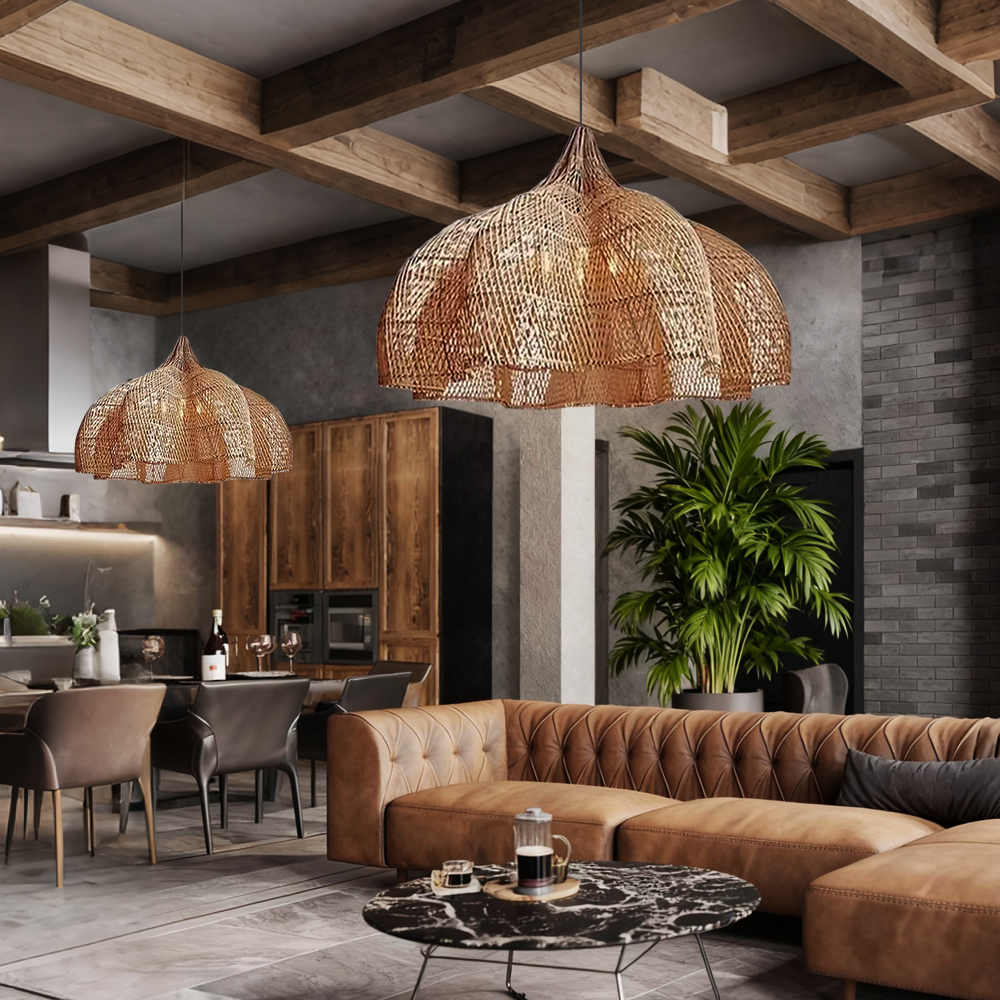 Rattan Novelty Pendant Lights Wicker Pendant Shade