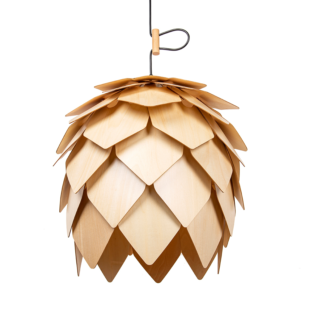 Wood Pine Cone DIY Pendant Nordic Wooden Chandelier Handcraft Ceiling Lampshade