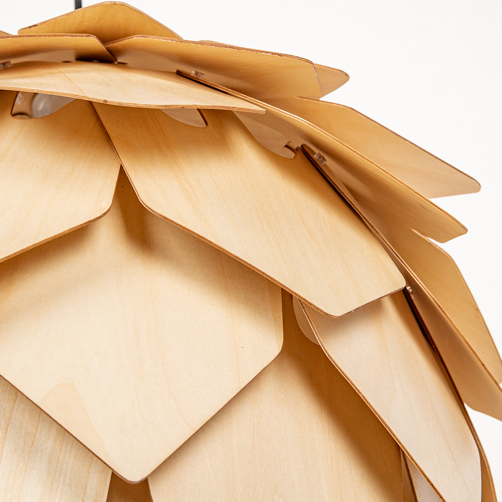 Wood Pine Cone DIY Pendant Nordic Wooden Chandelier Handcraft Ceiling Lampshade