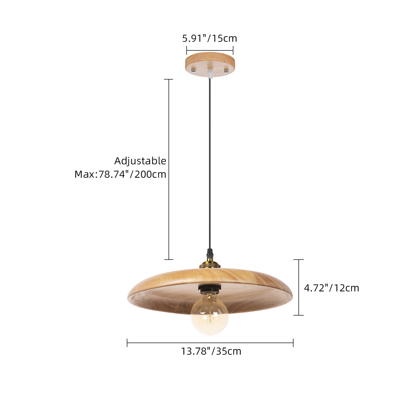 Nordic Wood Pendant Light Retro Lamp Creative Solid Wood chandelier