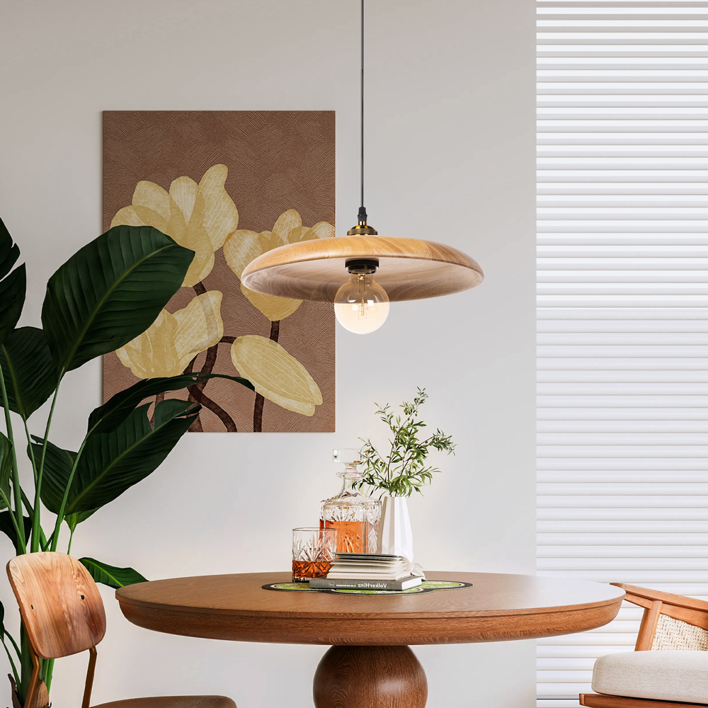 Nordic Wood Pendant Light Retro Lamp Creative Solid Wood chandelier