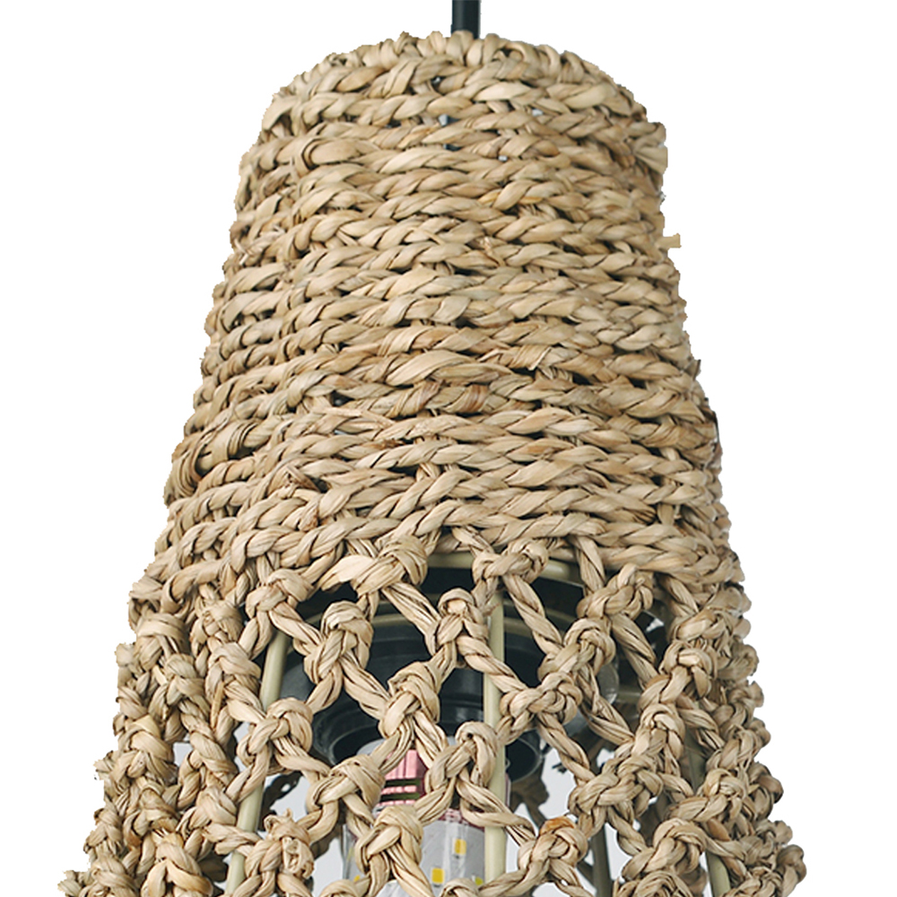 3 In 1 Living Room Pendant Light Wabi-sabi Seaweed Rattan Lamp