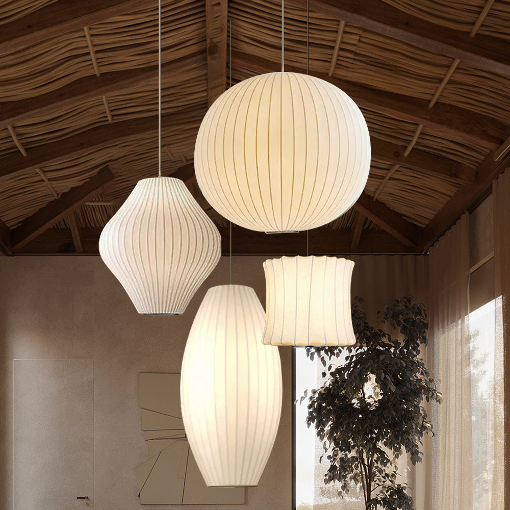 Japanese Style Fabric Pendant Light Restaurant Lamp Lantern Staircase Chandelier