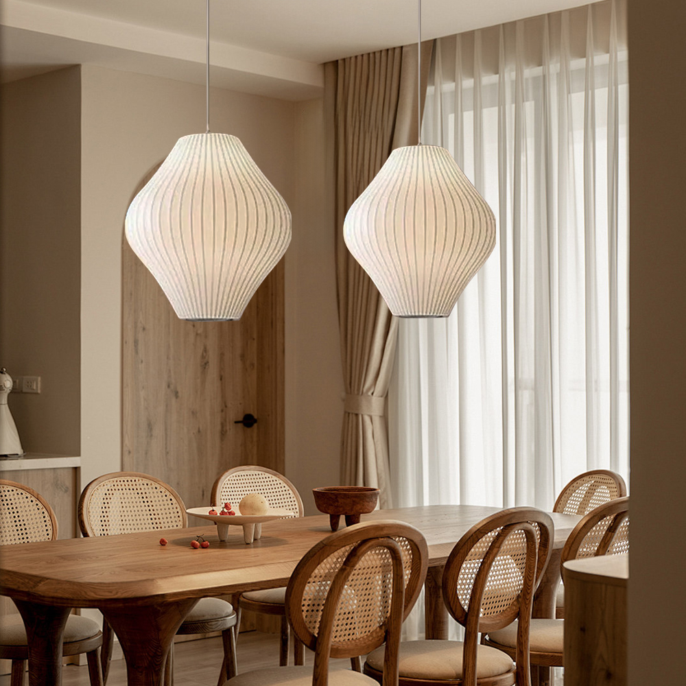 Japanese Style Fabric Pendant Light Restaurant Lamp Lantern Staircase Chandelier