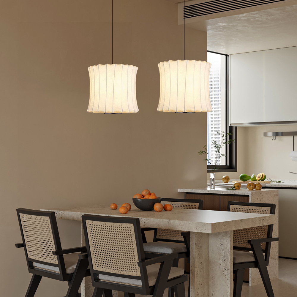 Japanese Style Fabric Pendant Light Restaurant Lamp Lantern Staircase Chandelier