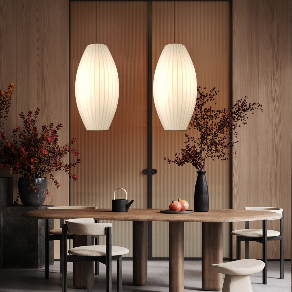 Japanese Style Fabric Pendant Light Restaurant Lamp Lantern Staircase Chandelier