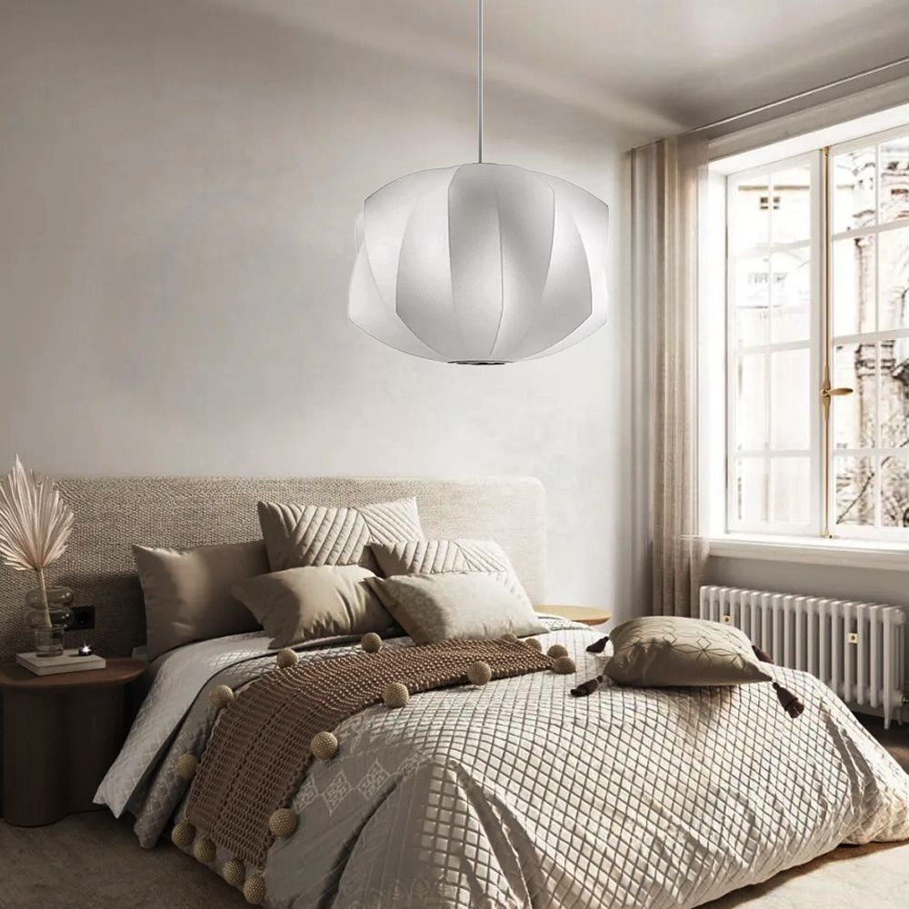 Japanese Style Fabric Pendant Light Restaurant Lamp Lantern Staircase Chandelier