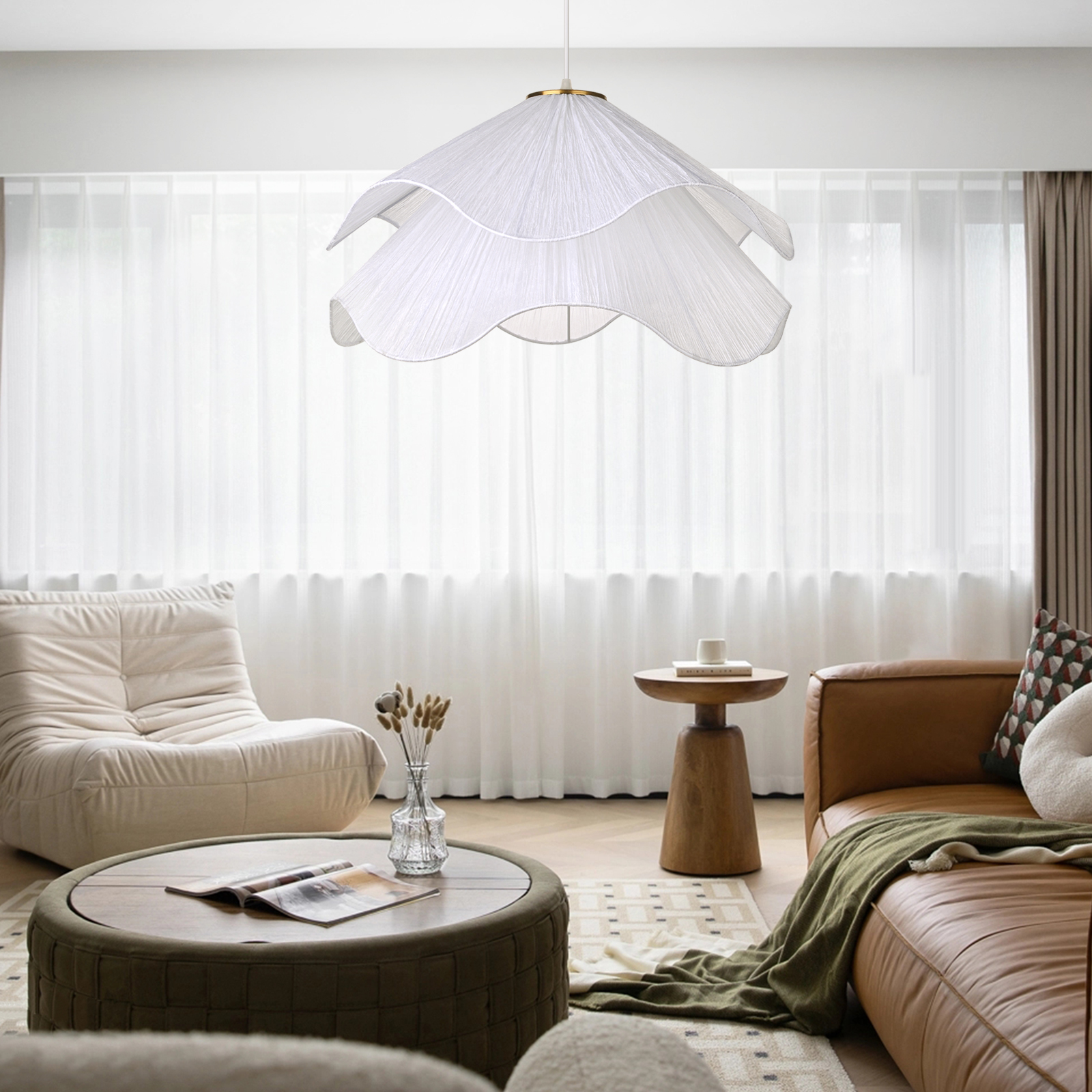 French Style Simple Pendant Light Bedroom Lampshade