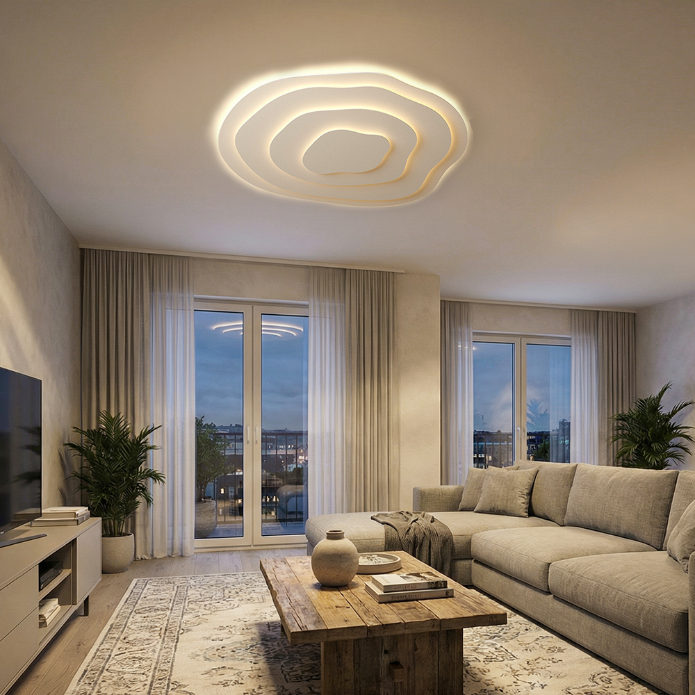 3 Color Dimmable Cloud Shaped Recessed Ceiling Light for Living Room