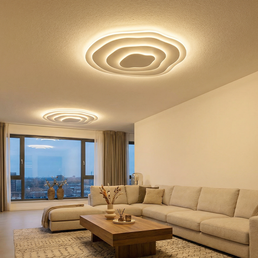 3 Color Dimmable Cloud Shaped Recessed Ceiling Light for Living Room