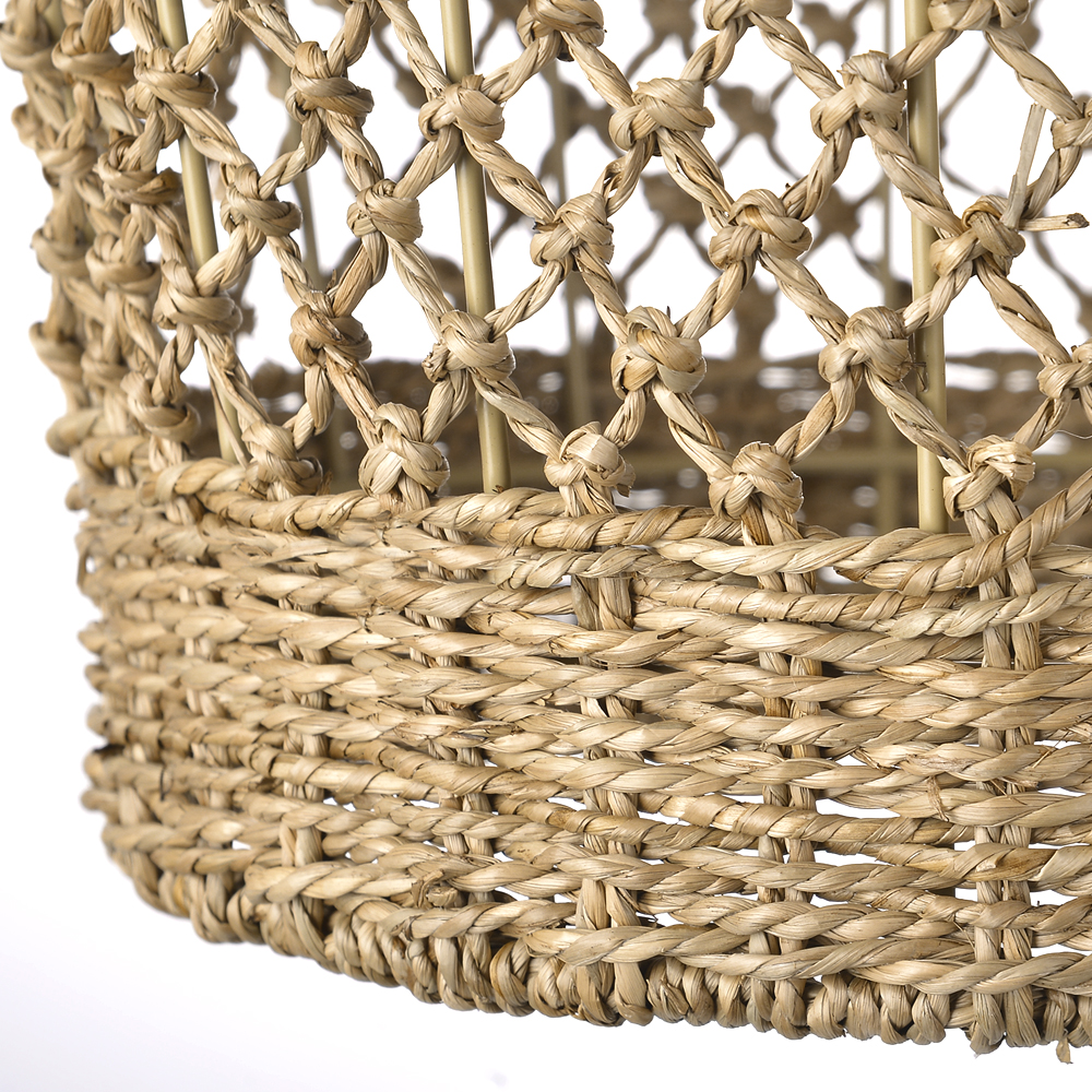 Wabi-sabi Style Dining Table Vase Shape Lamp Rattan Seagrass Pendant Light