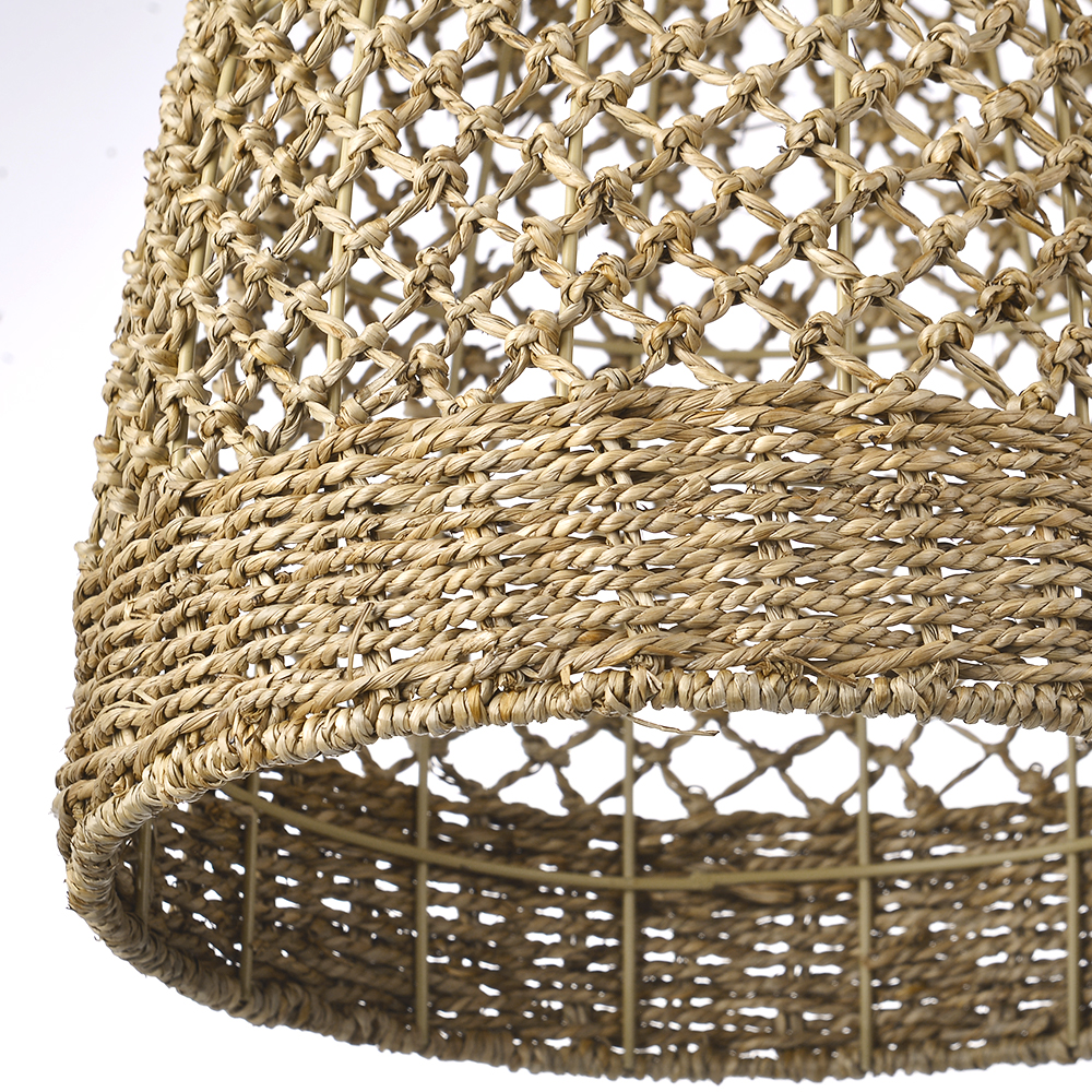 Vintage Dining Room Handwoven Rattan Pendant Light
