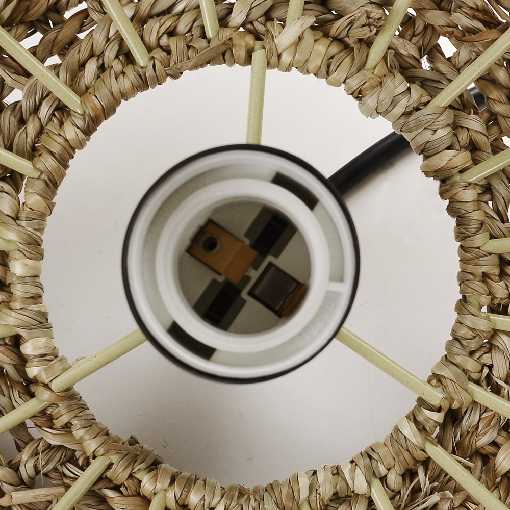 Natural Pastoral Style Oval Seagrass Rattan Pendant Light