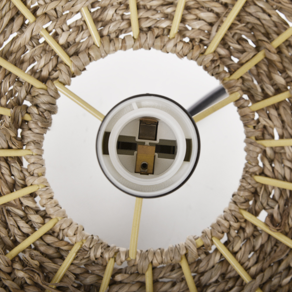 Spherical Hand-woven Seagrass Rattan Pendant Light