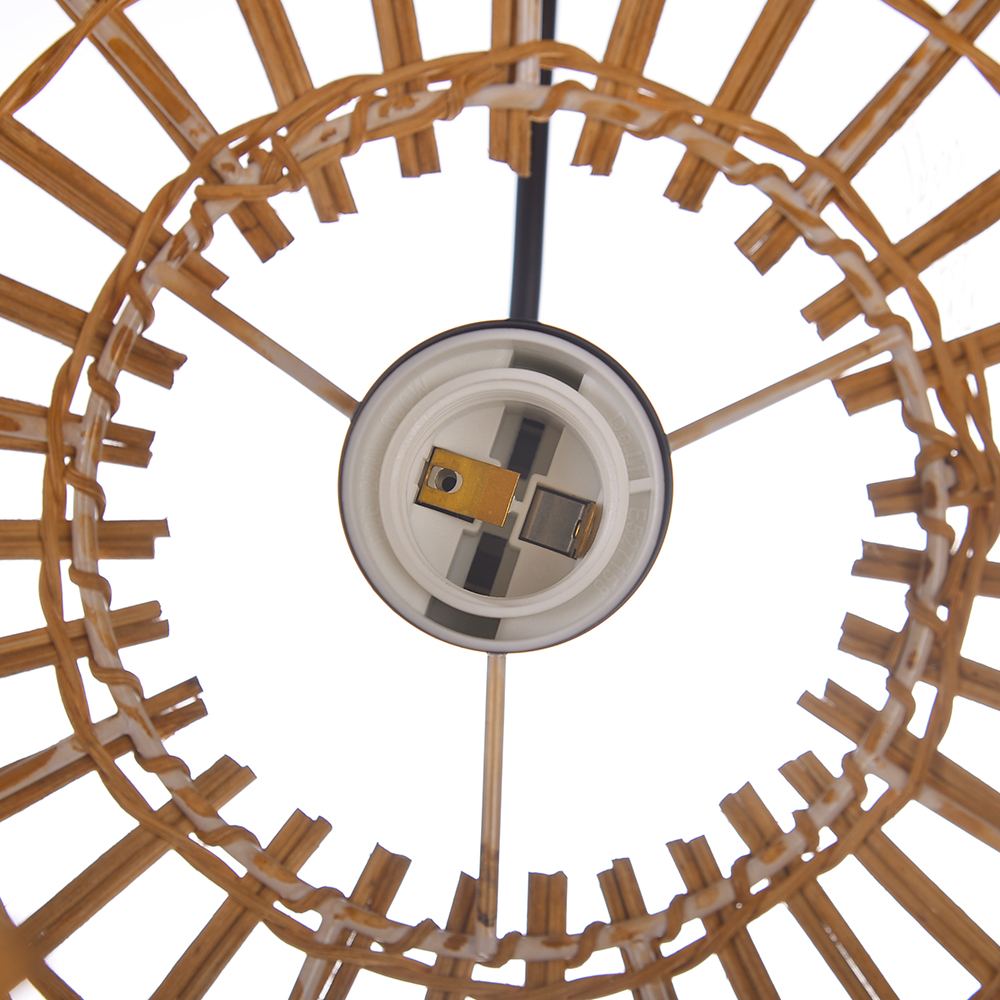 Rattan Chandelier Retro Wabi-sabi  Style Dining Room Pendant Light