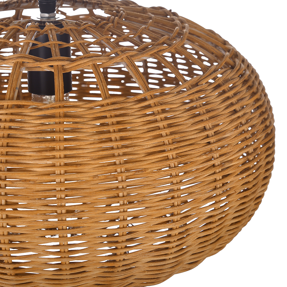 Rattan Chandelier Retro Wabi-sabi  Style Dining Room Pendant Light