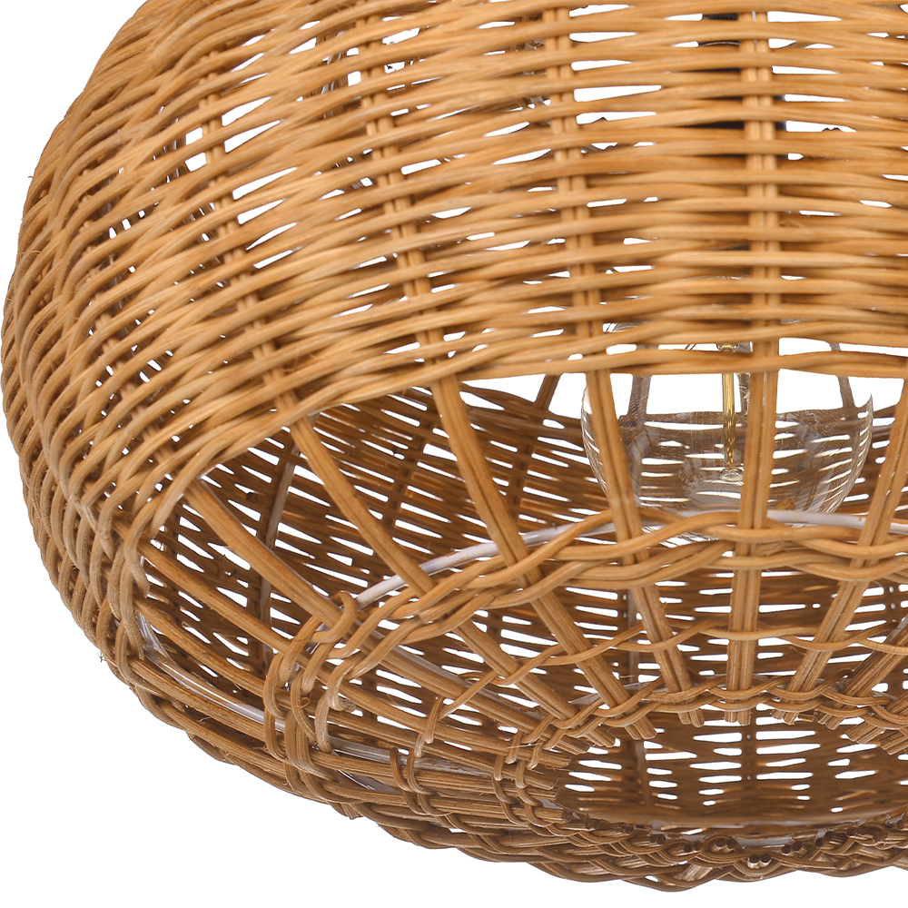 Rattan Chandelier Retro Wabi-sabi  Style Dining Room Pendant Light