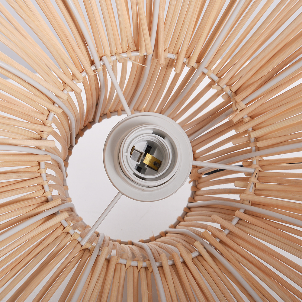 Wabi-sabi Style Home Kitchen Hanging Lamp Black Pattern Rattan Pendant Light