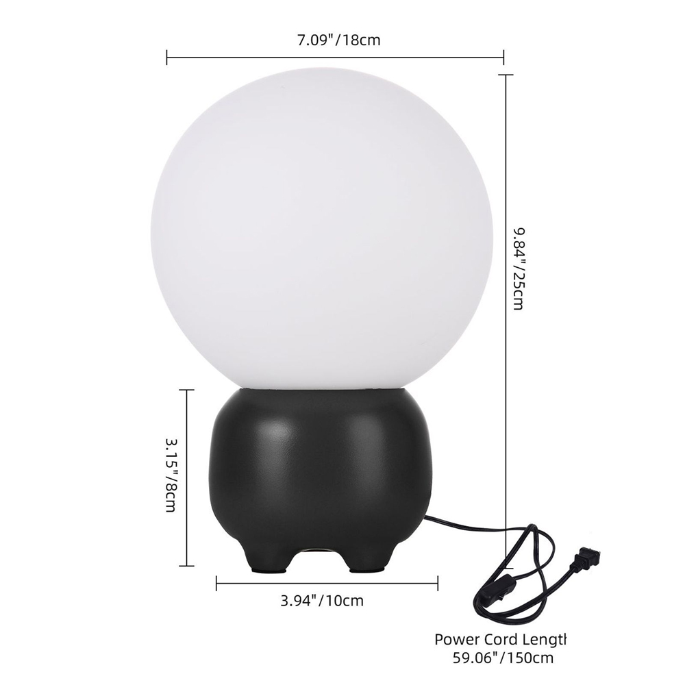 Minimalist Globe Table Lamp with Chubby Base Cozy Bedroom Lighting