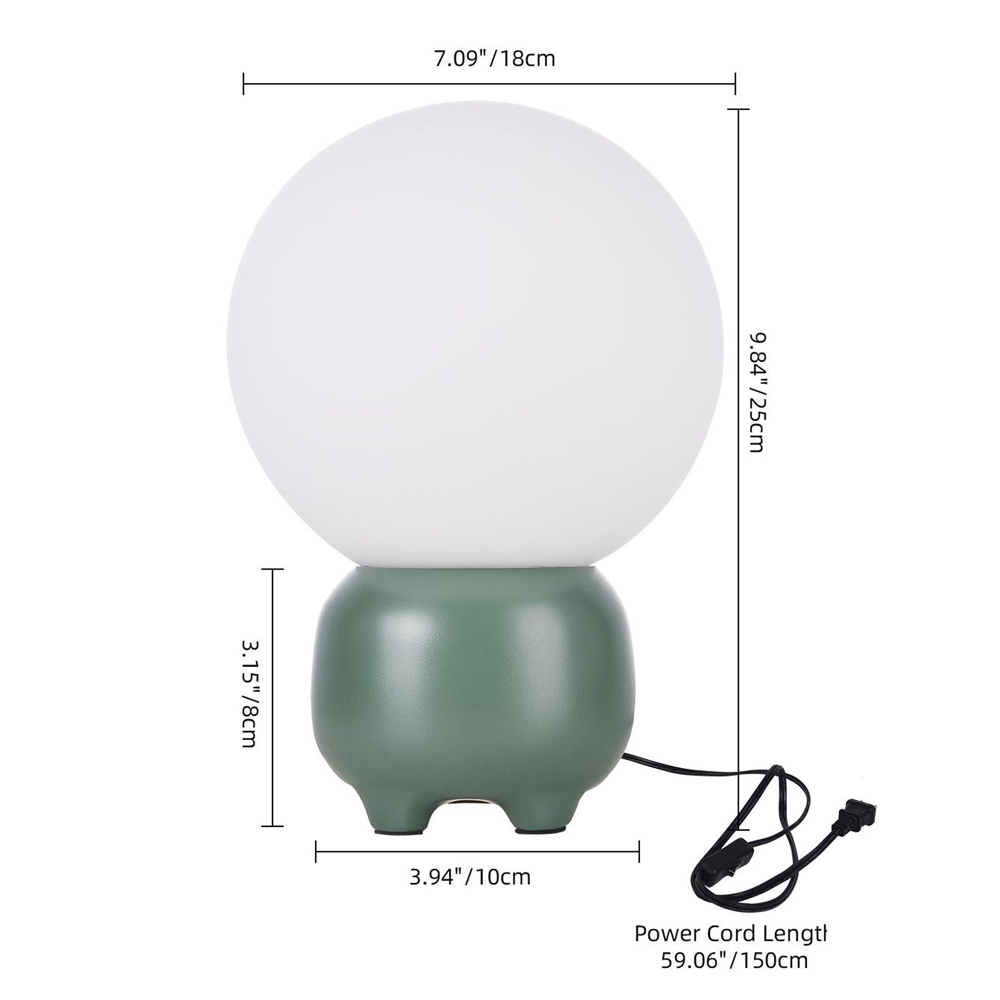 Minimalist Globe Table Lamp with Chubby Base Cozy Bedroom Lighting