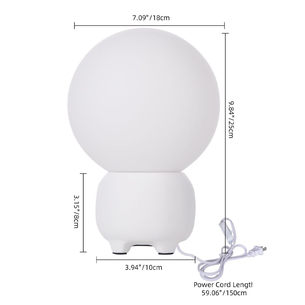 Minimalist Globe Table Lamp with Chubby Base Cozy Bedroom Lighting