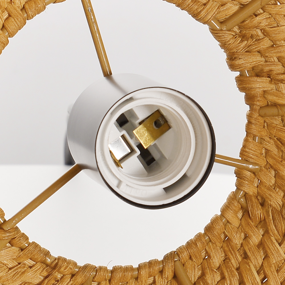 Handwoven Natural Rattan Pendant Light for Modern Farmhouse Kitchen Island