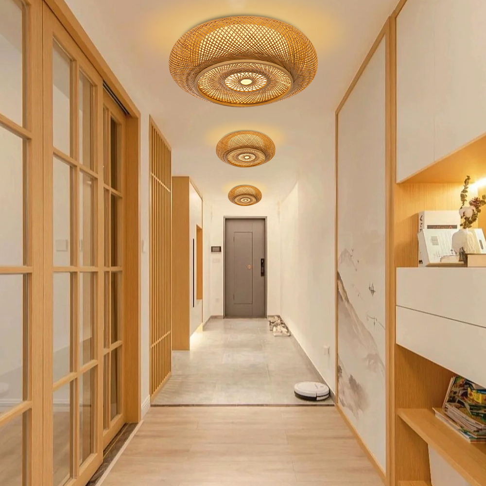 Simple Hand-woven Bamboo Ceiling Light