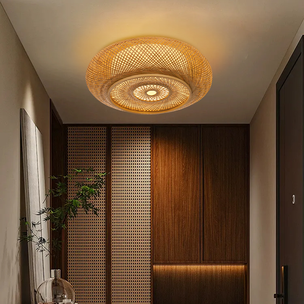 Simple Hand-woven Bamboo Ceiling Light