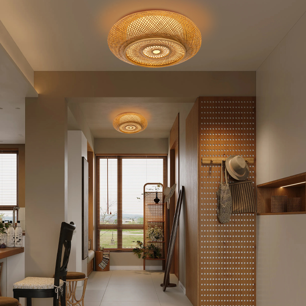 Simple Hand-woven Bamboo Ceiling Light