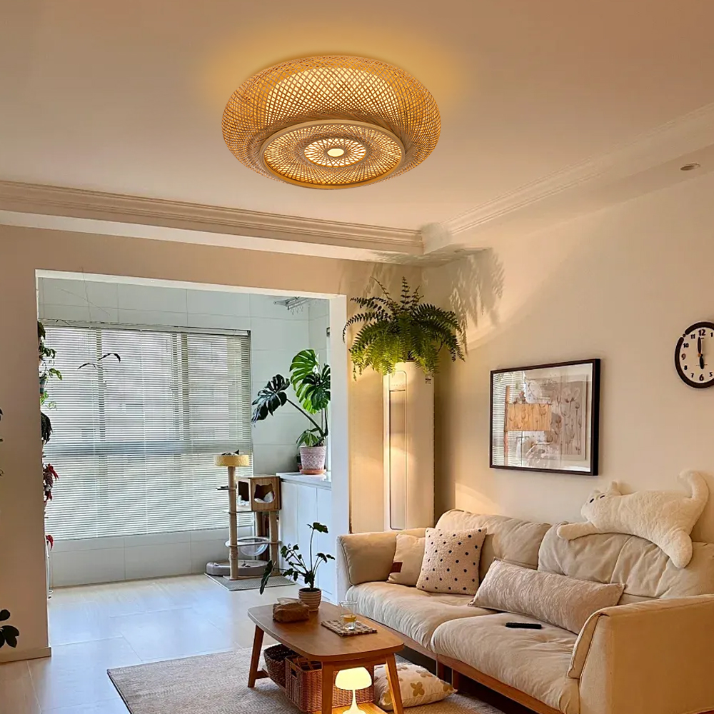 Simple Hand-woven Bamboo Ceiling Light