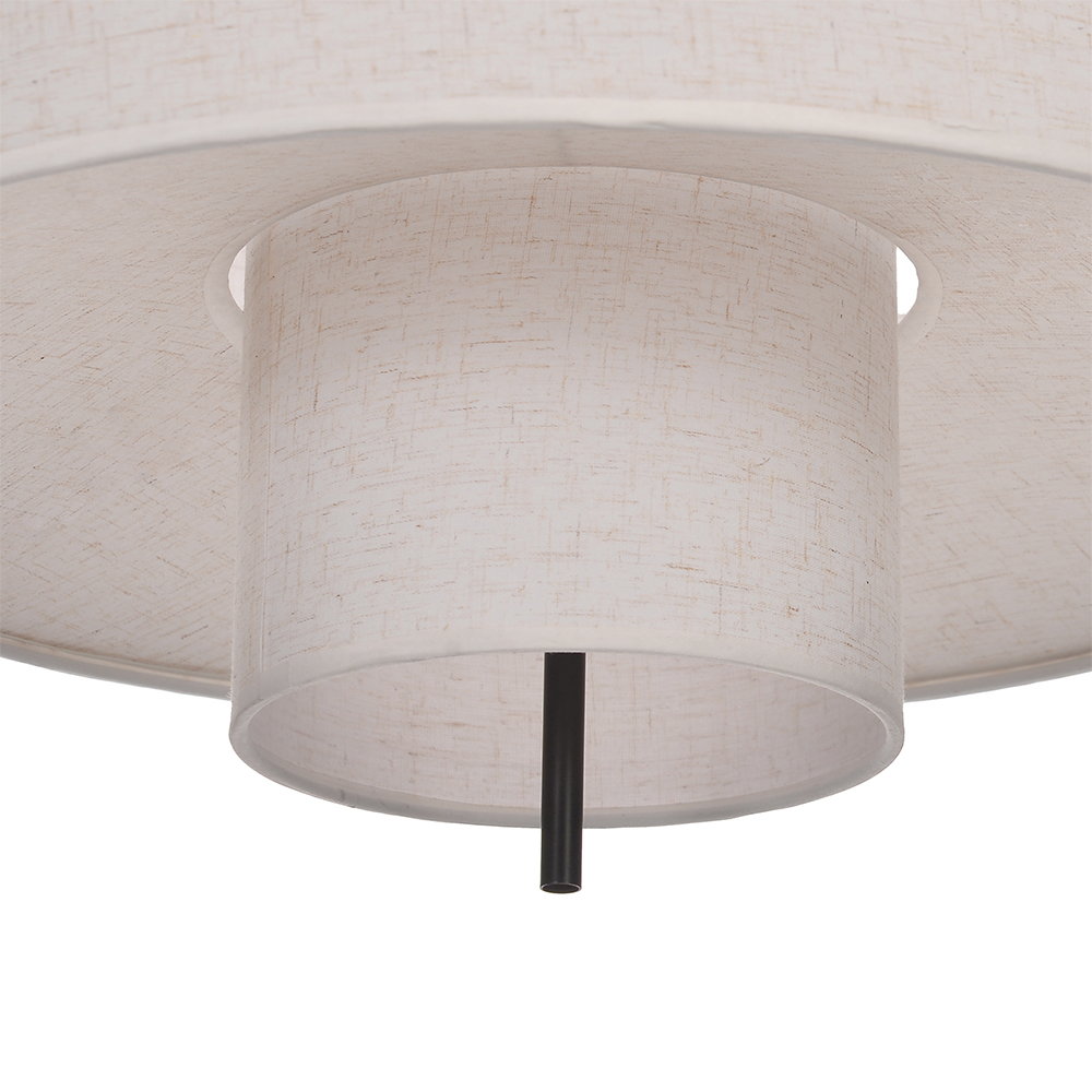 Japanese Style Double Layer Fabric Pendant Light Living Room Fixtures