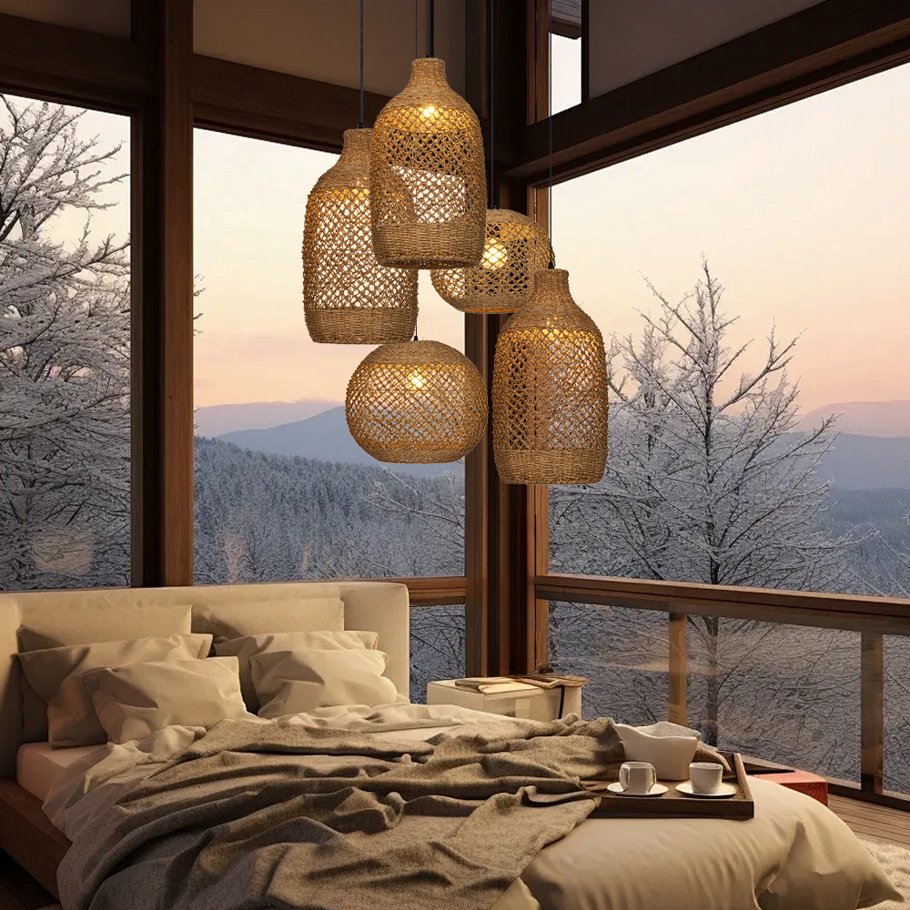 Wabi-sabi 5-in-1 Living Room Waterweed Pendant Lights