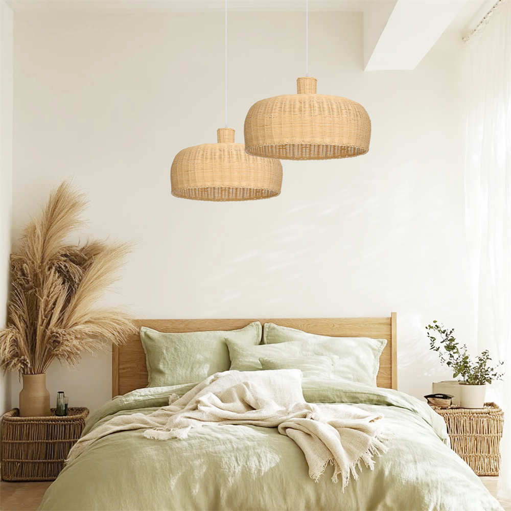 Retro Rattan Japanese Handwoven Restaurant Chandelier