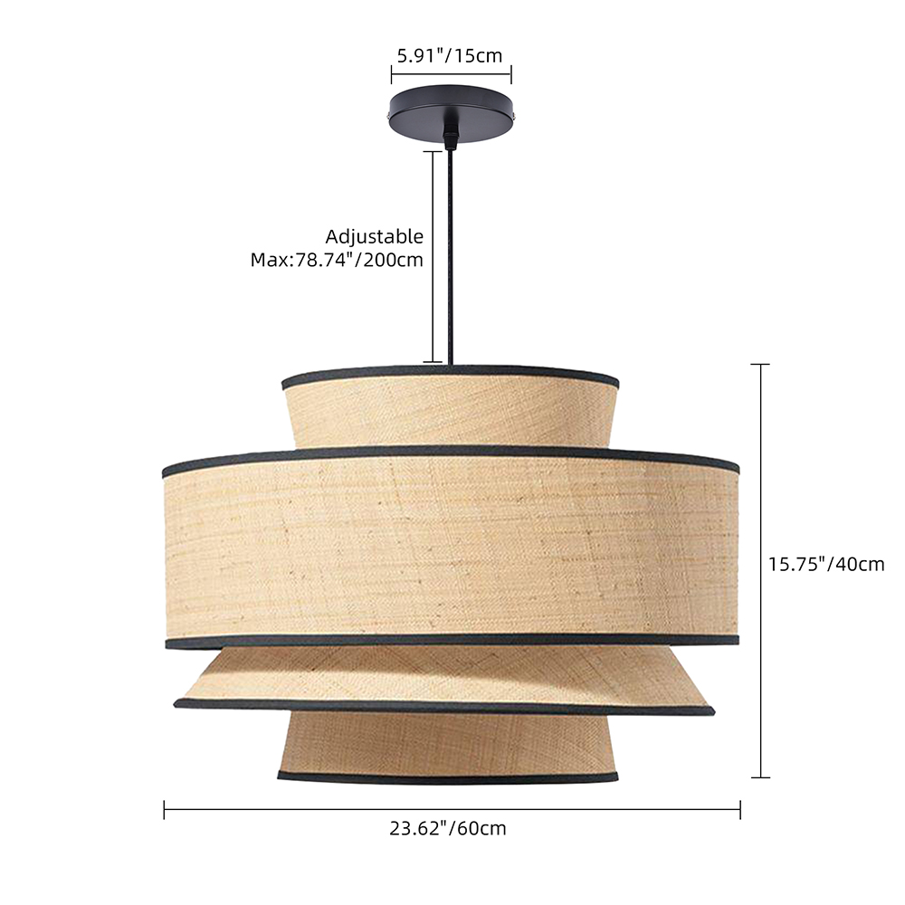 Japanese Style Double-layer Lantern Pendant Light for Dining Room