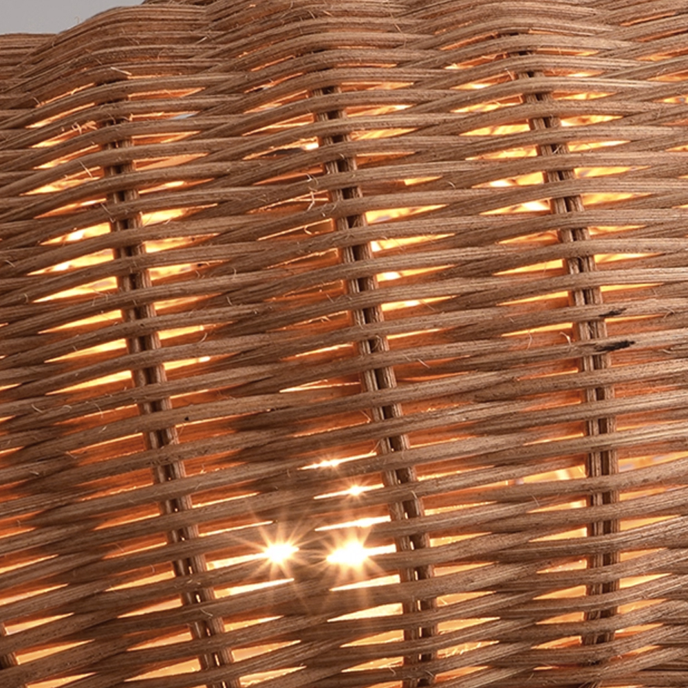 3-Head Chandelier Japanese Rattan Multi-combination Dining Room Pendant Light