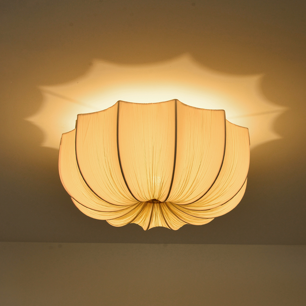 French Retro Fabric Pendant Light For Living Room