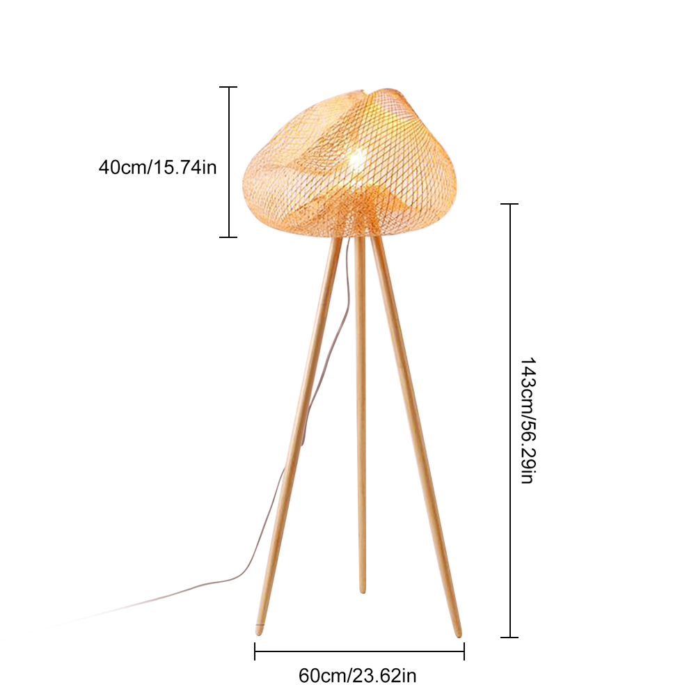 Japanese Style Floor Lamp Living Room Bedroom Vertical Tripod Bamboo Lamp