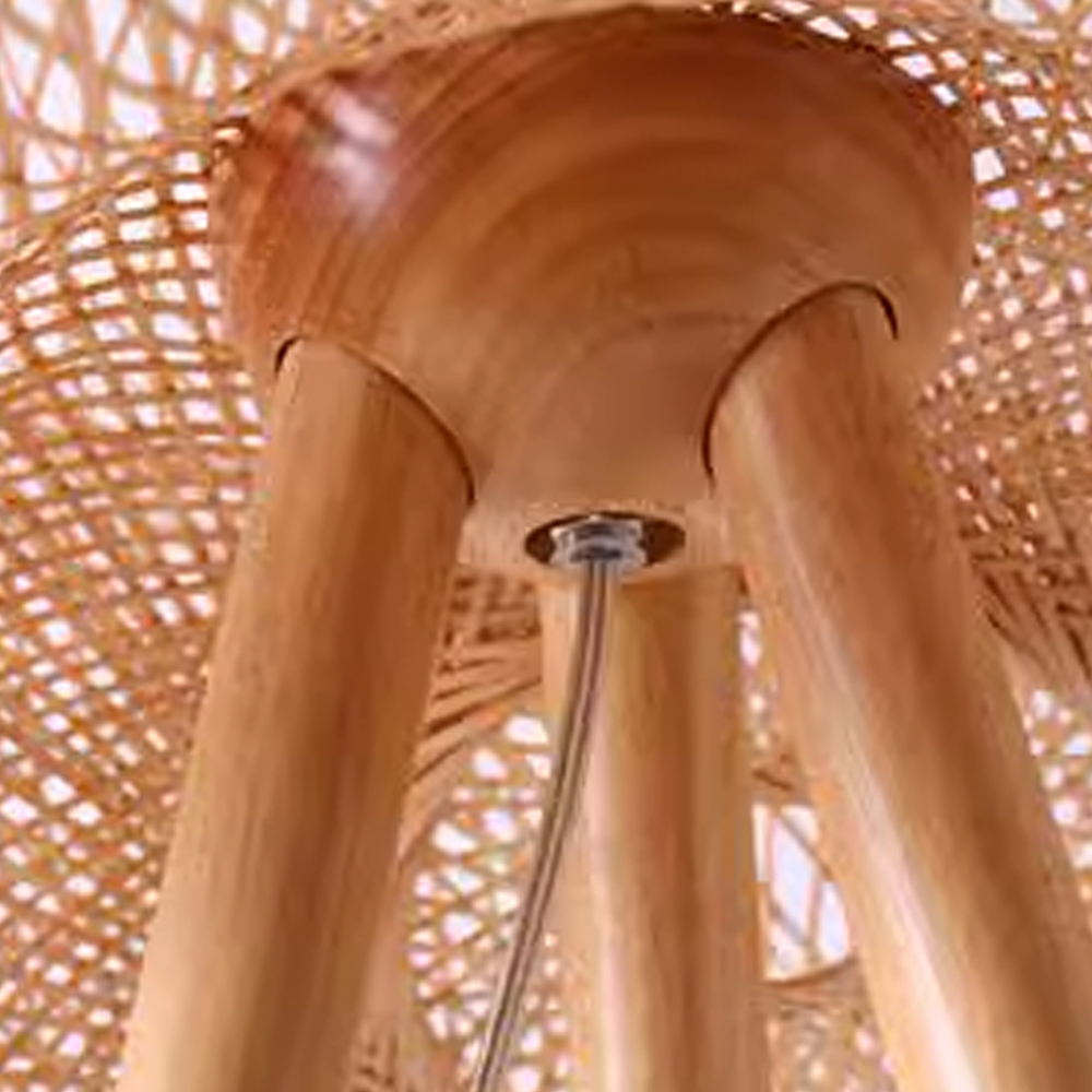 Japanese Style Floor Lamp Living Room Bedroom Vertical Tripod Bamboo Lamp