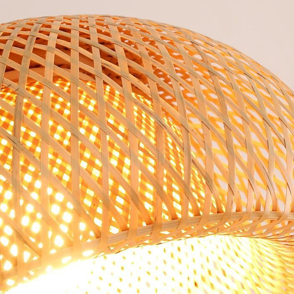 Hallway Ceiling Lights Art Bamboo Handmade Lampshade Flush Mount