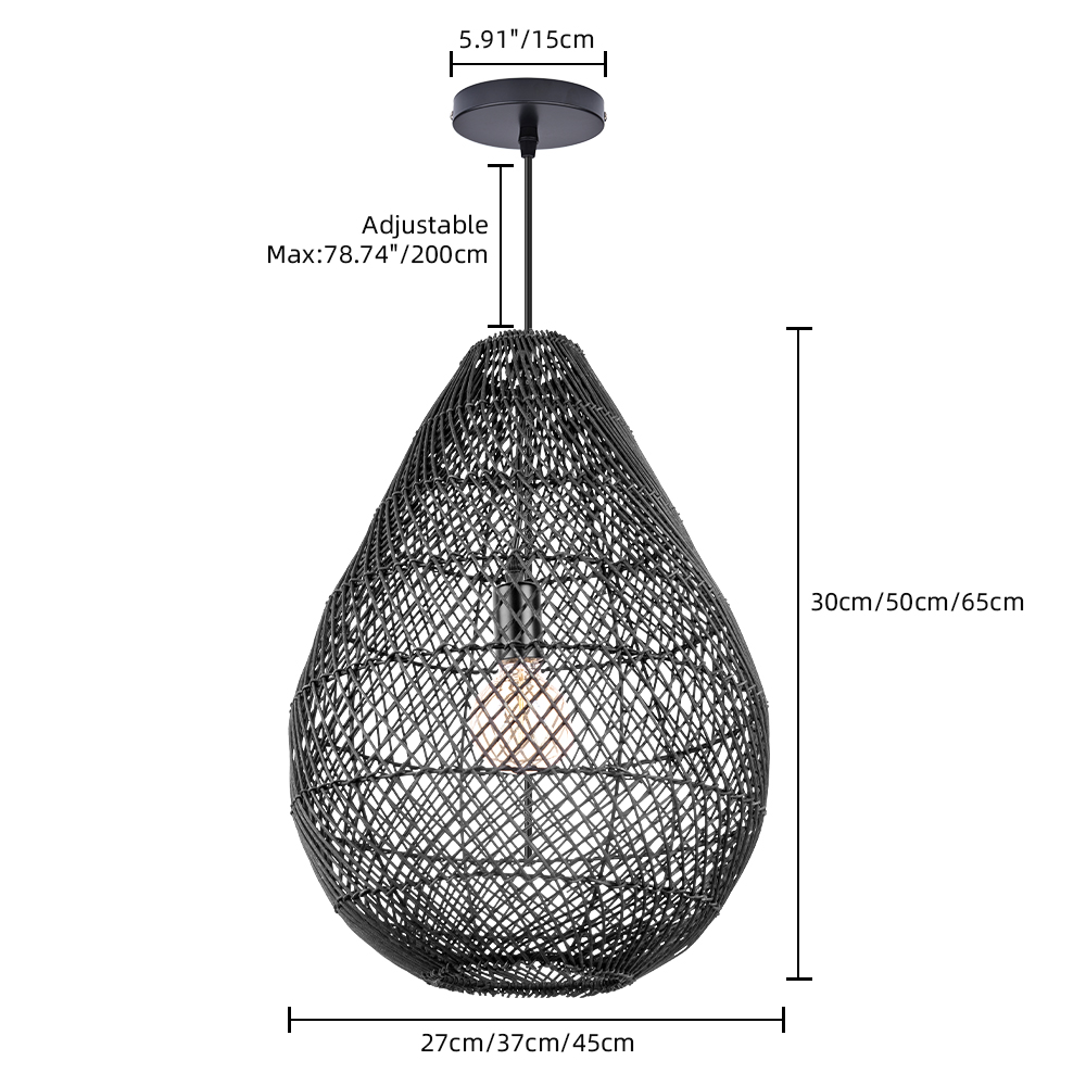 Natural Color Hand-woven Rattan Pendant Lamp for Dining Room