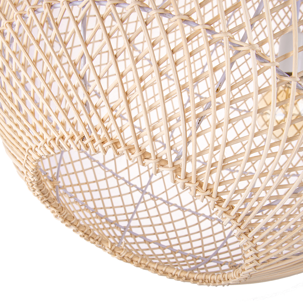 Natural Color Hand-woven Rattan Pendant Lamp for Dining Room