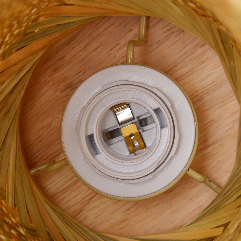 Japanese Farmhouse Hand-wove Bamboo Floor Lamp Living Room Decorative Lampshade