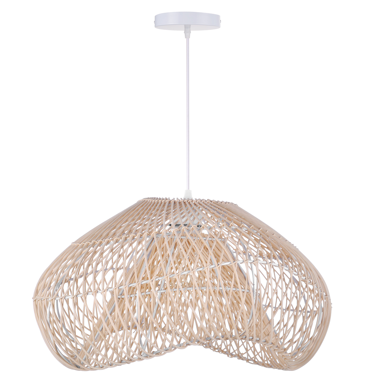 Black Rattan Hand-woven Dining Room Pendant Light Wabi-sabi Living Room Chandelier